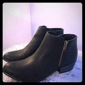 Black Leather Ankle Boots